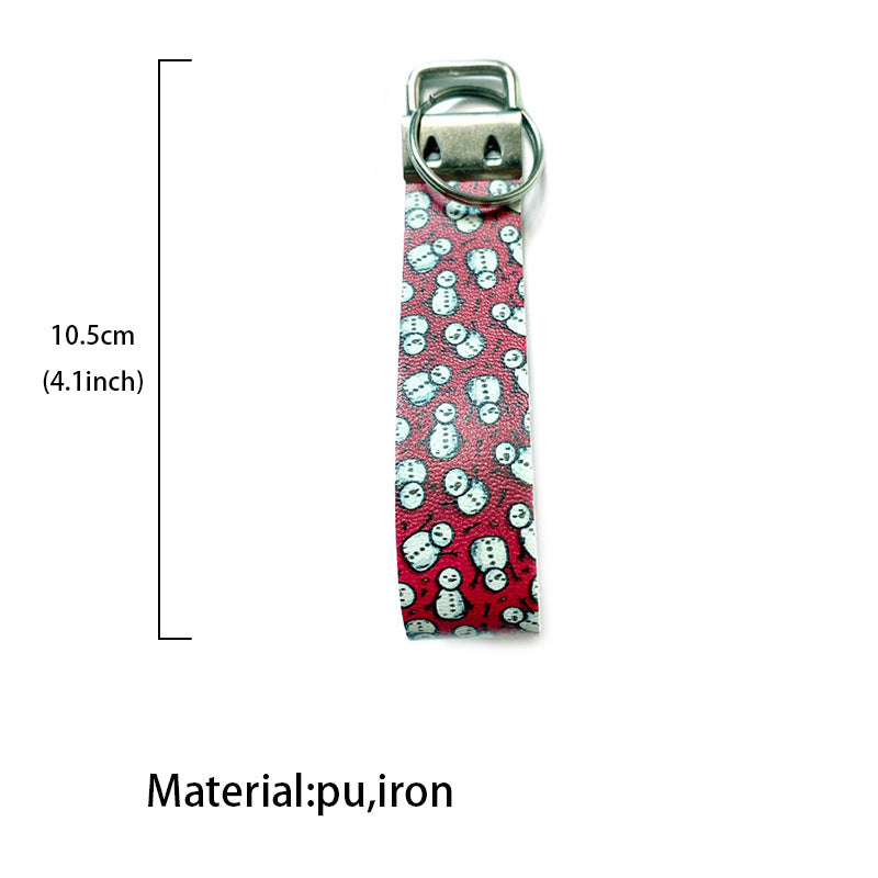 Llavero de pulsera de cuero de Navidad al por mayor